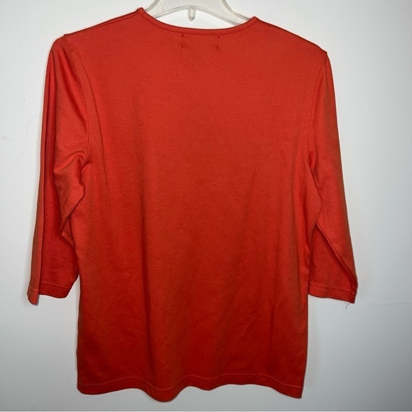 Hampshire Studio BOO Orange Halloween Shirt with Sequined Witch Hat Size Large - Picture 6 of 8